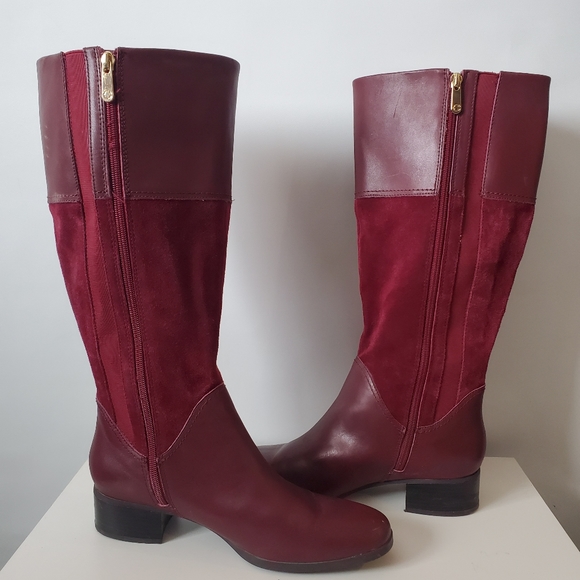 C WONDER Mira Boots Sz 9 Currant Jam Suede Embossed - Picture 2 of 6